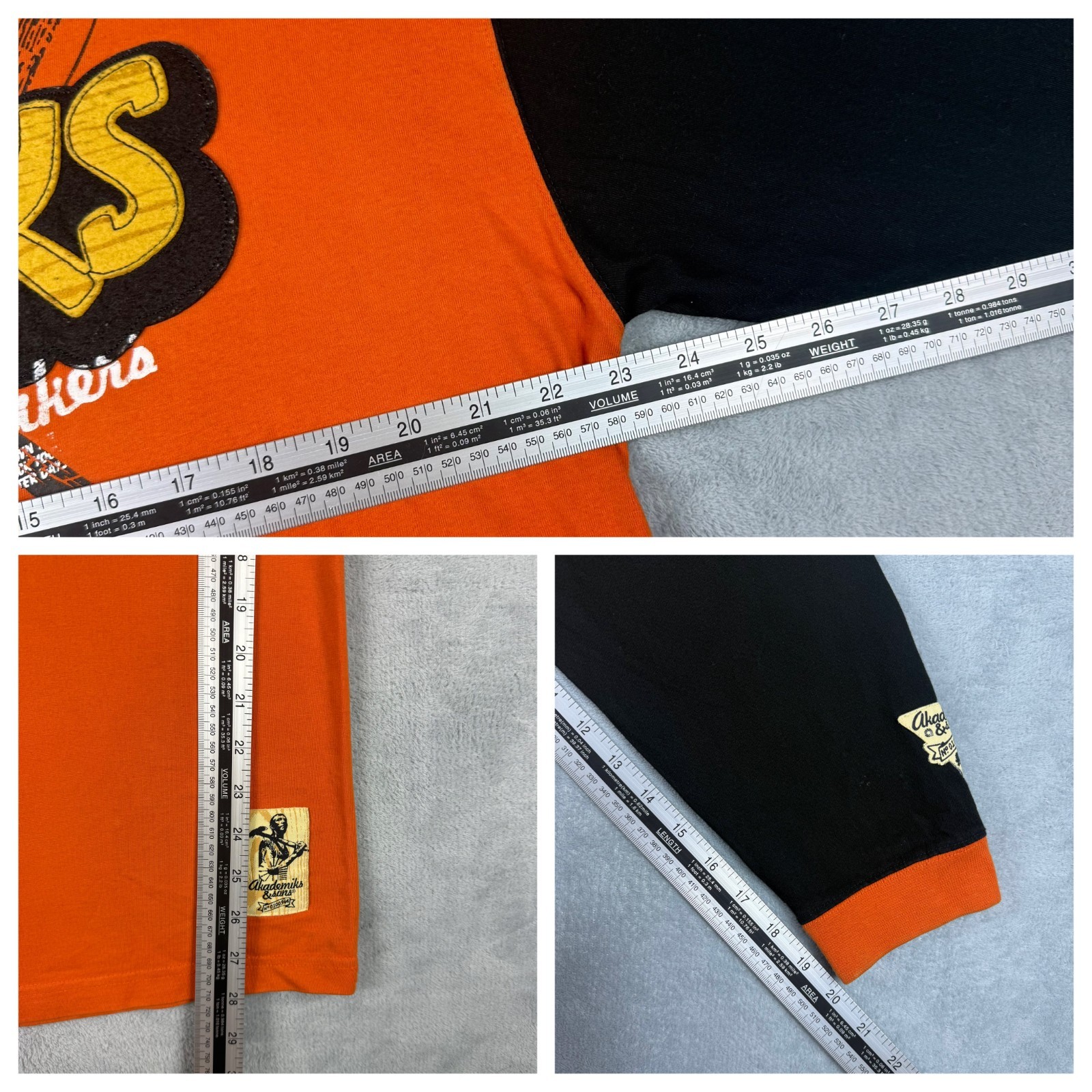 Vintage Akademiks Big Paper Makers Orange Oversized Sz M Lightweight Sweatshirt image 7