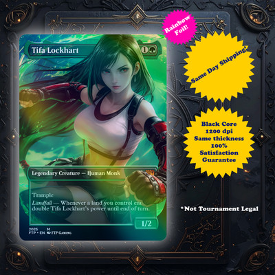 Tifa Lockhart - Foil Custom Art Playtest card for MTG - Commander EDH