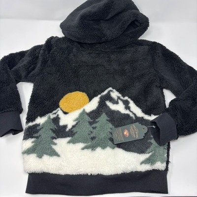 NWT-Telluride Clothing Faux Fur Fleece Mountain Landscape Hoodie (size 5-6 yr)