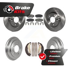 Front Rear Brake Rotors Semi-Metallic Pad & Drum Kit For 2020-2023 Hyundai Venue