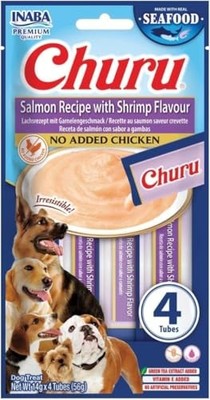 INABA Churu Hundesnacks mit Lachs getreide- und zuckerfrei 56