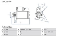 Starter Bosch 0 986 018 830 FÜR Mini Anlasser Startmotor