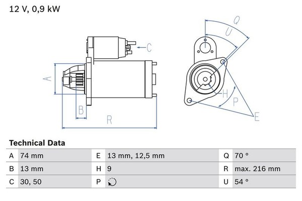 Starter Bosch 0 986 018 830 FÜR Mini Anlasser Startmotor-image