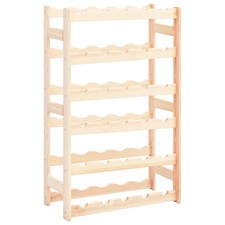 Wine Rack Natural Pine 30 Bottle 86x53x25cm Solid Wood Rustic Bottle Holder Slim