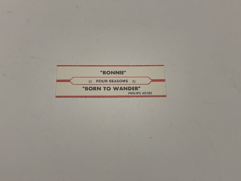Jukebox Title Strip Four Seasons Ronnie Born To Wander Philips 40185