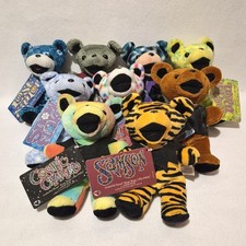 Lot Of 9 Grateful Dead 7  Bean Bears Liquid Blue With Tags from Series 1 To 4