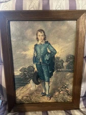 The Blue Boy" by Thomas Gainsborough Nice Wood Frame Antique