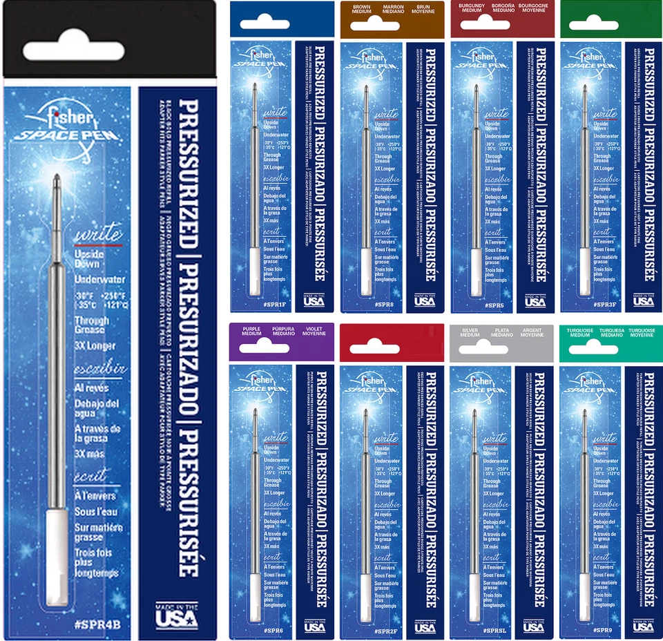 Fisher Space Pen Ballpoint Refill - Fits Parker - All Colours & Widths Available