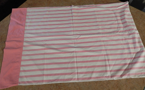 1 Lady Pepperell Pink striped pillowcase 19X31 - Picture 2 of 6