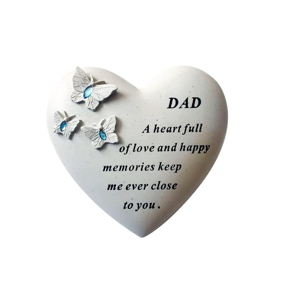 Graveside Plaque Dad Memorial Butterfly Heart With Gems Remembrance Ornament
