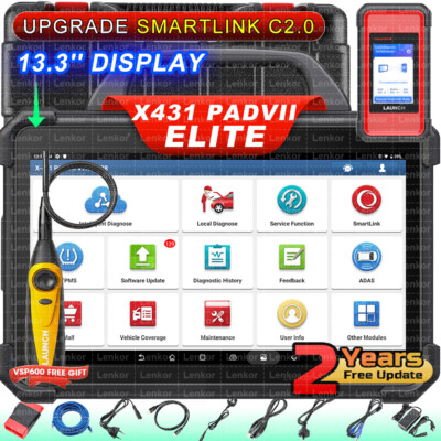 LAUNCH X431 PAD VII Pad7 Pro Car Diagnostic Scanner J2534 Programming Key Coding