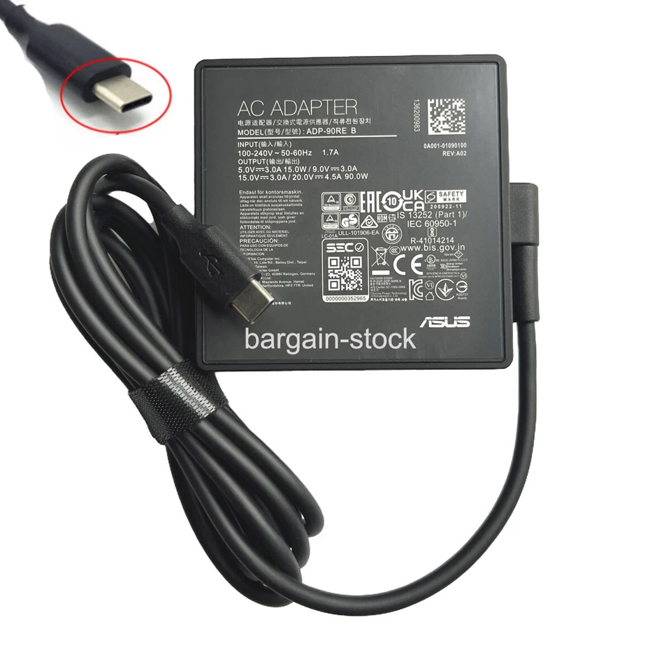 20V 4.5A 90W Typ-C Netzteil Ladegerät für Asus Vivobook S 15 S5507 S5507QA