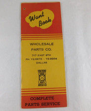 Wholesale Parts Co. Dallas TX McQuay Norris Auto Parts WANT BOOK Unused