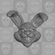 Demented Easter Bunny custom head for 1:6 & 1:10 & 1:12 & 1:18 figures