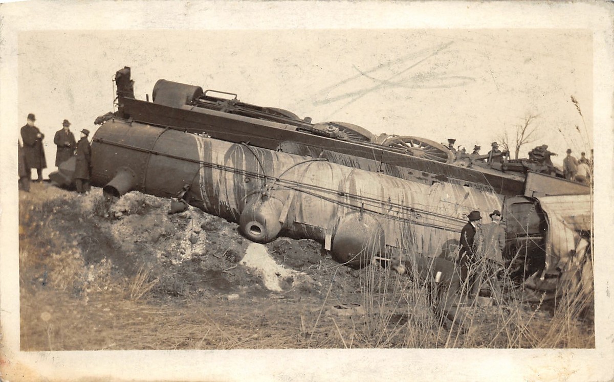 F11/ Bowerston Ohio RPPC Postcard Harrison County c1910 Railroad