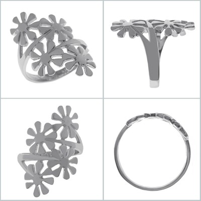 Bague Bouquet De Fleurs En Argent 925 - Taille 60 - Neuf Avec étiquettes
