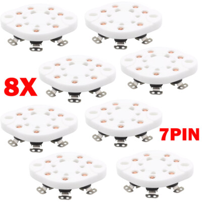 8x 7Pin Tube Socket Ceramic Valve Base For 1625 FU25 826 59 Vintage Audio DIY