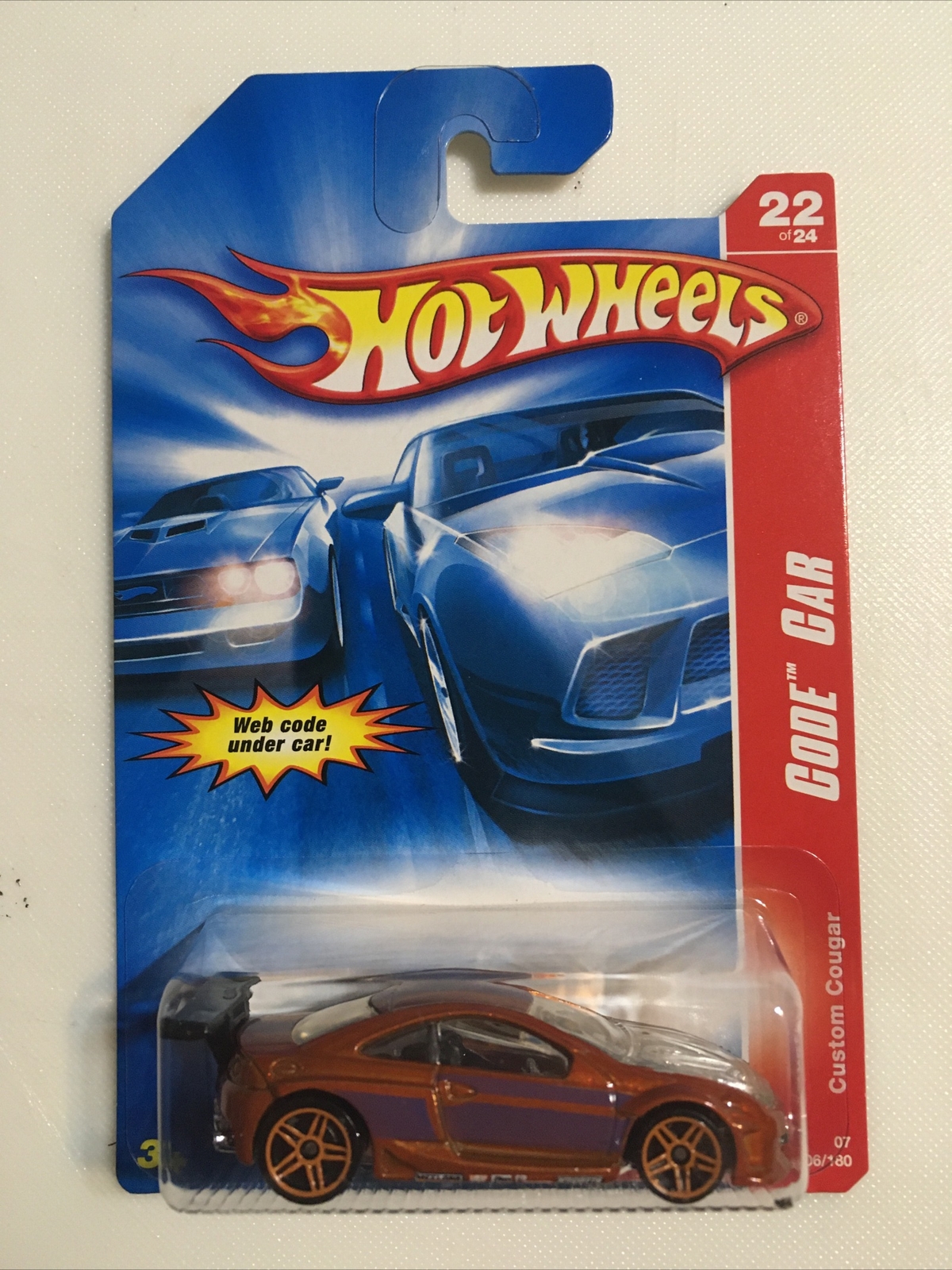 Hot Wheels 2007 Code Car Series #106 Custom Cougar Mtflk Dk Orange w/ PR5s