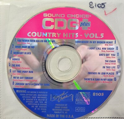 SC8105 COUNTRY HITS          SOUND CHOICE KARAOKE LOT K
