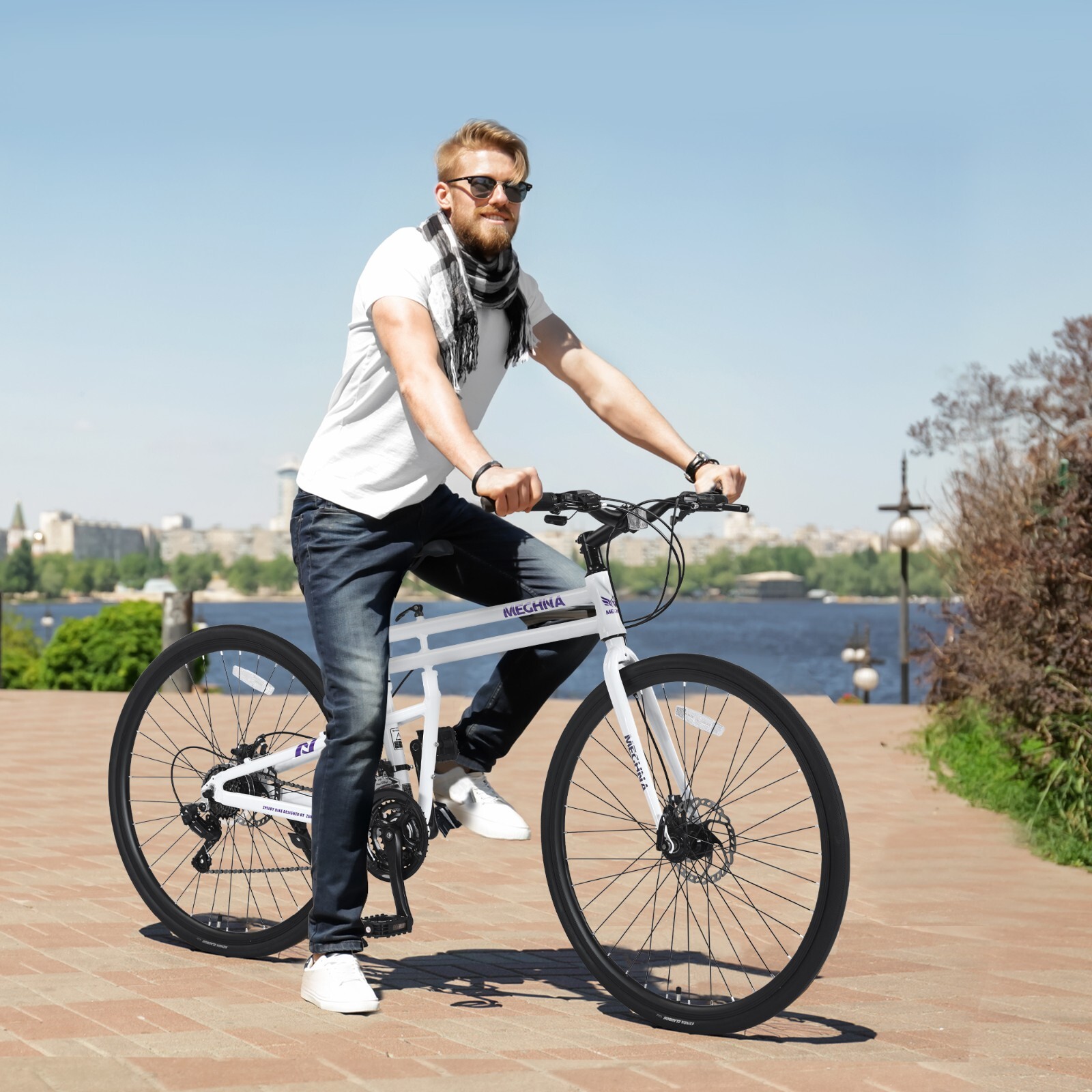 MEGHNA 700C Folding Road Bike 21 Speed Aluminum Alloy  Frame Up to 330LBS
