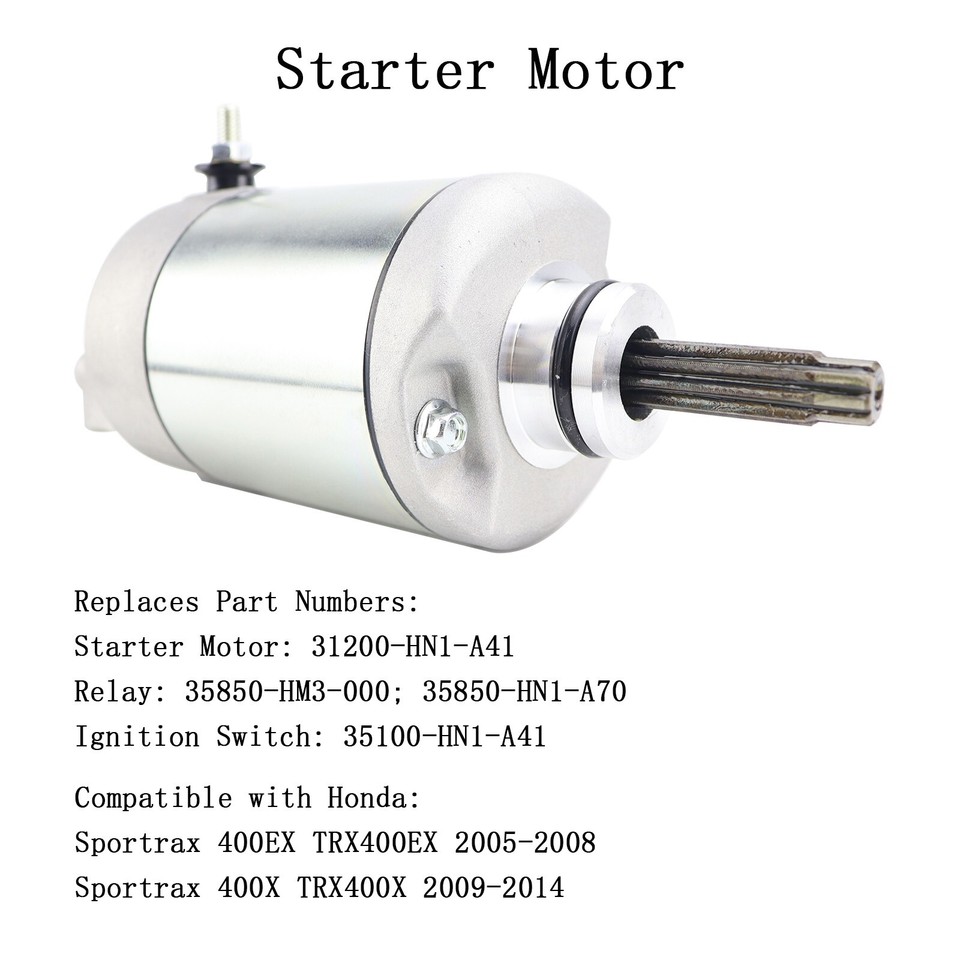 New Starter Motor With Relay For Honda 2005-2008 Sportrax 400EX - Foto 12