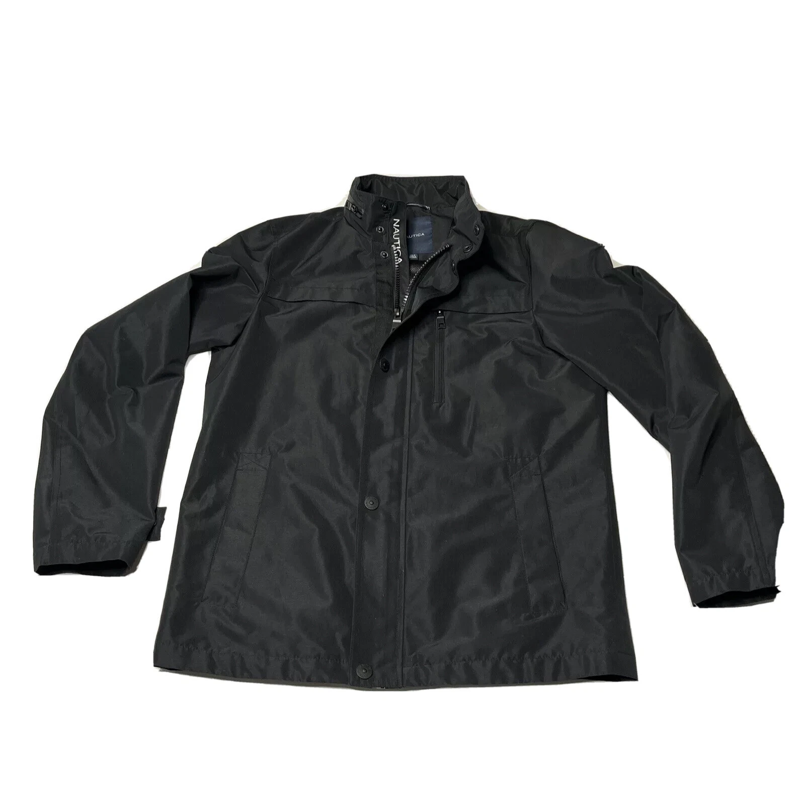 Nautica Mens Full Zip Jacket / Rain Jacket Size Small Hooded