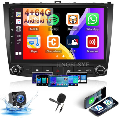 8Core 4+64GB For Lexus IS250 2006-2012 Android 13 Apple CarPlay Car Stereo Radio