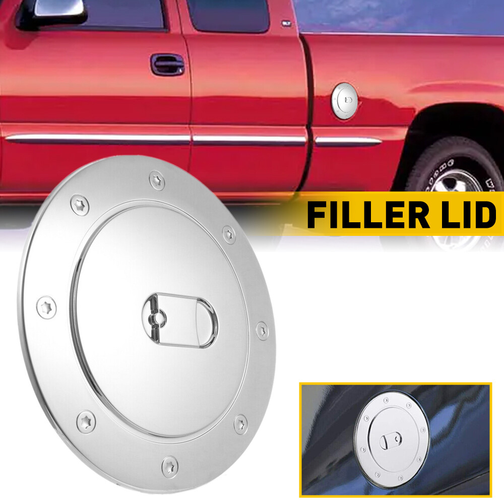 Triple Chrome Fuel Tank Gas Cap Door Cover for CHEVY SILVERADO 99-06 Accessories