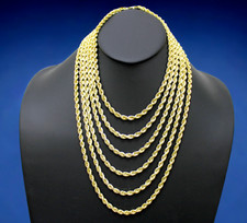 10K Yellow Gold SOLID Rope Necklace Bracelet ...
