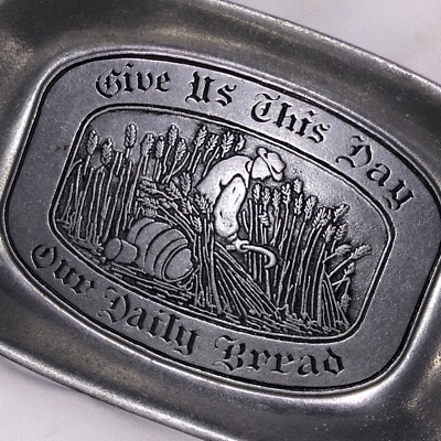 Wilton Pewter Give Us This Day Our Daily Bread Plate Tray Platter Fall/344m
