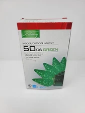 Living Solutions Holiday 50 Ct C6 Green String Christmas Lights