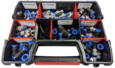 3/8" Pneumatic Push to Connect Fittings Kit, 85 pcs Connectors, Unions, Plugs 