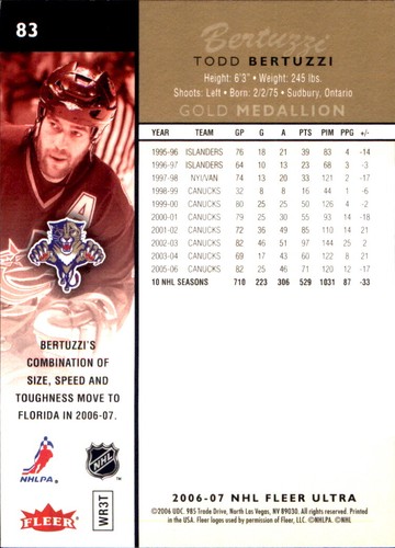 2006-07 Fleer Ultra NHL Hockey SPs RCs Inserts Stars VOUS CHOISISSEZ 🥅🏒 Upper Deck - Photo 120 sur 249