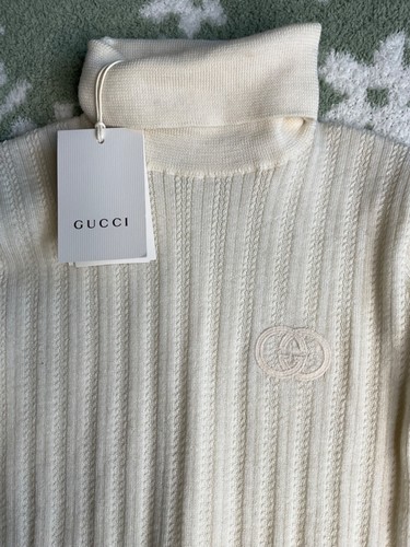 💝💝 Gucci Kids GG Logo Ribbed Turtleneck Jumper Size 8 Unisex 💝💝 - Picture 3 of 7