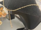 Vintage Teardrop Pearl Charm Necklace Gold Tone Bar Chain layered 16” ornate 50s — photo 4