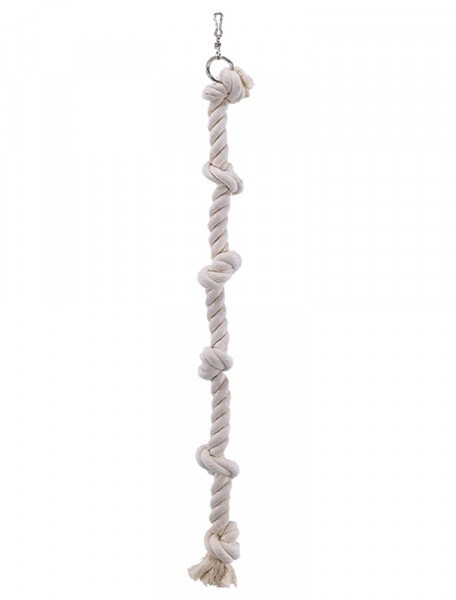Nobby Kletterseil 100Cm - 6 Knoten Baumwolle Weiß VöGel Spielzeug KäFigzubehöR-image