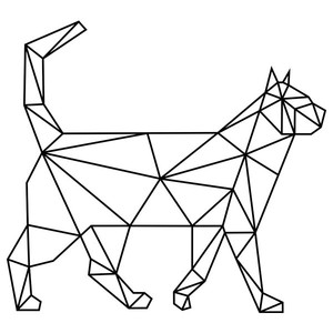 Sticker Xxl Decoration Animal Chat Debout Geometrique 30x33 Cm A 60x66 Cm Ebay