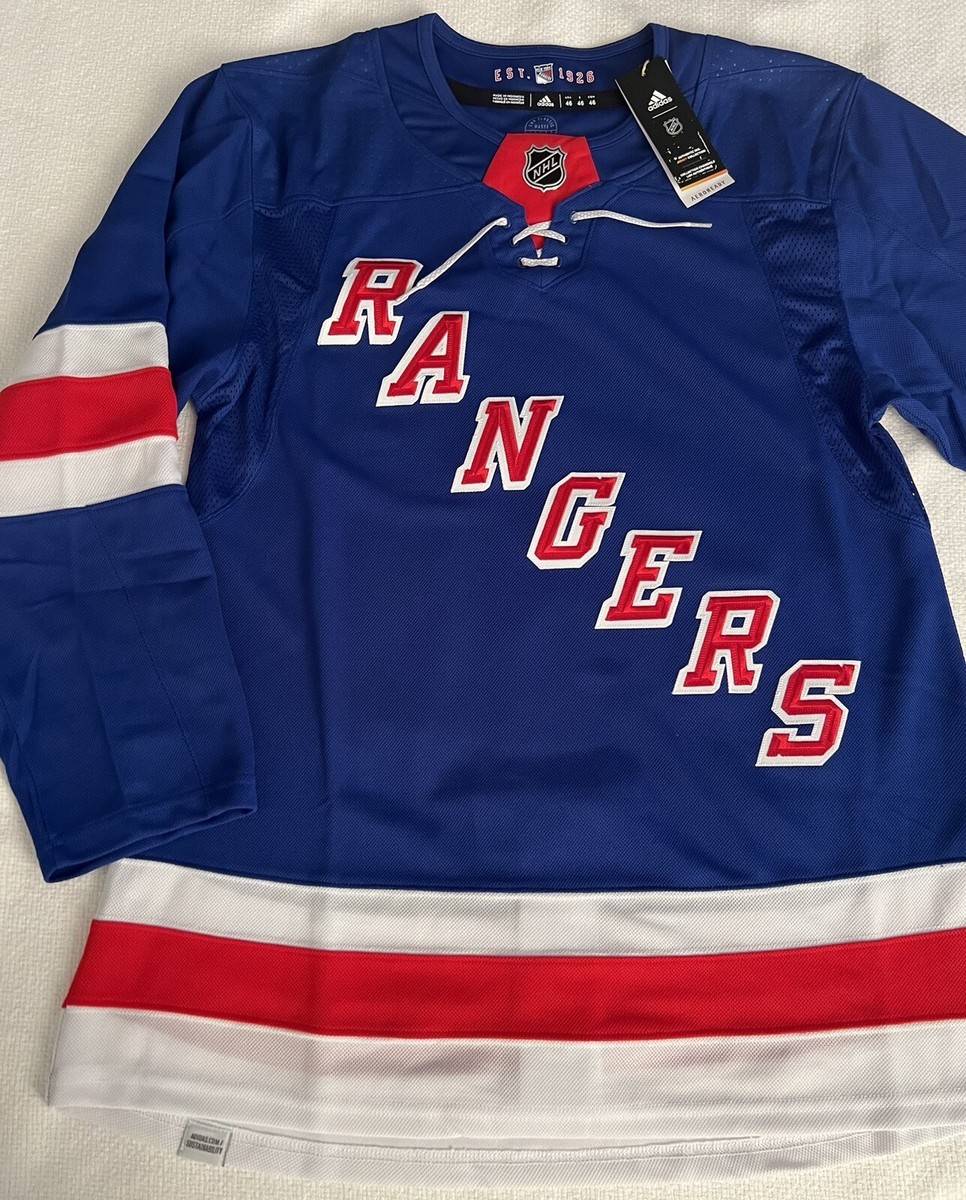 NY RANGERS AUTHENTIC JERSEY ADIDAS SIZE 46 BLANK BACK BLUE HOME MSG NHL  HOCKEY | eBay