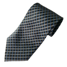 Nautica Black Blue Silver Patterned Silk Necktie - Like New