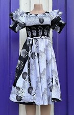 Registyle Ankara Wax Print Short Dresses Black & White sizes 8-14 SALE!!