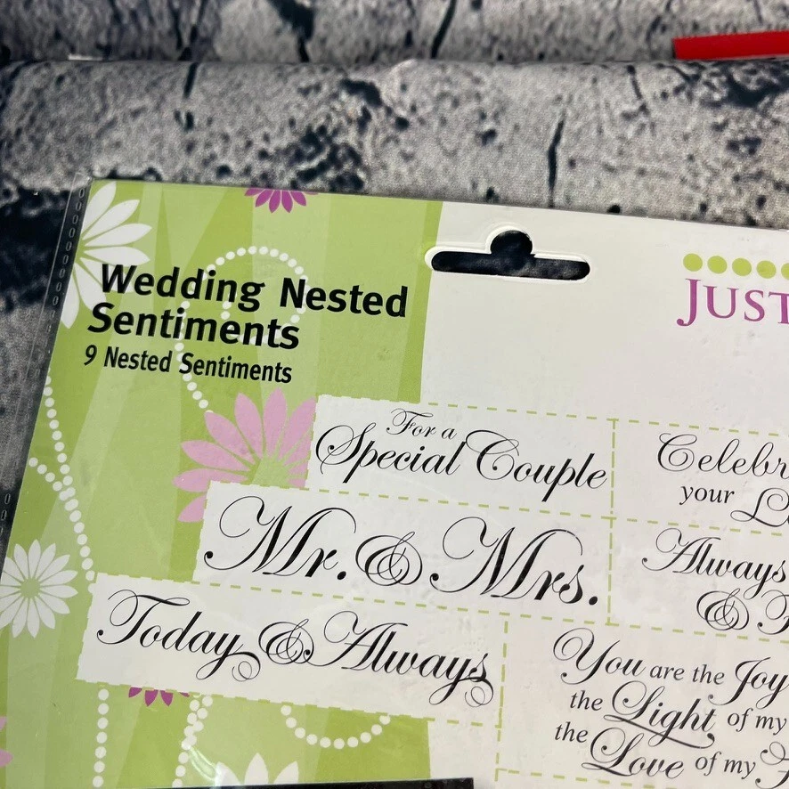 Estampillas de goma JustRite BODA SENTIMIENTOS ANIDADOS UM dichos sentimientos Foto 2 de 4