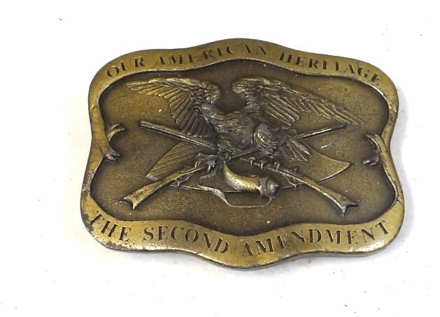 American Heritage Second Amendment Brass Belt Buc… - image 1