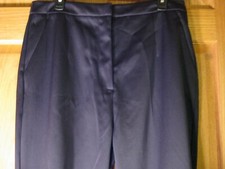 Women New ASOS Cigarette Trouser Black Pants Bonded Satin Polyester US 12 UK 16