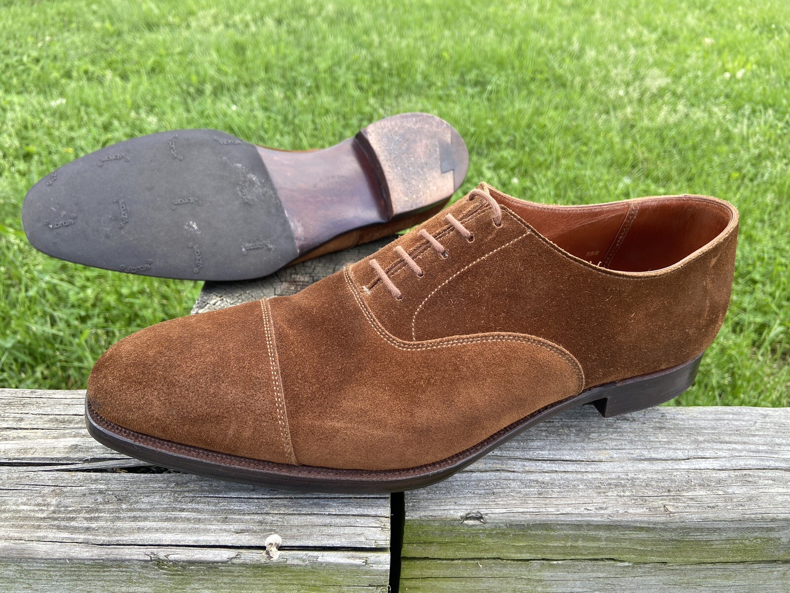 Foster & Son Highclere Tobacco Suede Cap-toe Oxfords E9.5 UK/10.5 US image 2
