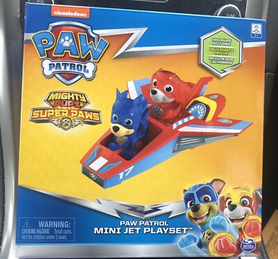 NEW Paw Patrol Mini Jet Playset Mighty Super Paws 2 Pups Included FREE Shipping