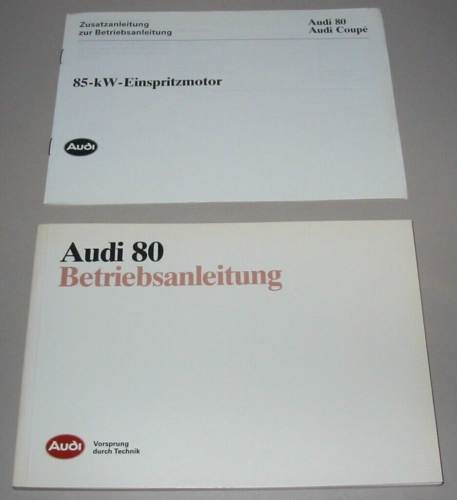 Betriebsanleitung Audi 80 Typ 89 B3 + quattro + Kat + Turbo Diesel Buch 06/1988! - Bild 1 von 1
