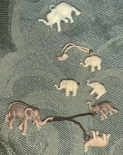 celluloid miniature elephants mama babies plastic mix Lot Of 7 Vintage