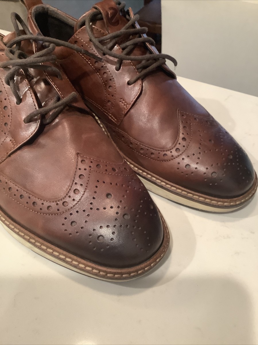 Ecco Men\'s Brown Leather St1 Hybrid Golf Burnished Wingtip Oxfords Ecco St. 1 Hybrid Brogue Men main image 3