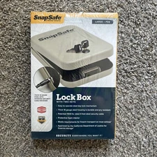 New SnapSafe Large Lock Box, 2 Keys, Thick 16 Gauge Steel, 1500 lb Rated, Easy!