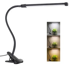 Clip On Light Small Desk Lamp With Clamp 3 Color Modes 10 Brightness Dimmable Re